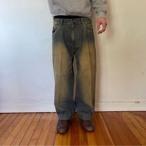 Men's Relaxed Fit Two-Tone Washed Jeans - Blue/Green